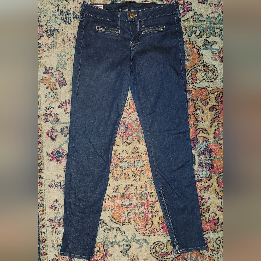 True Religion Dark Wash Zipper Detail Jeans - Never Worn - Size 29